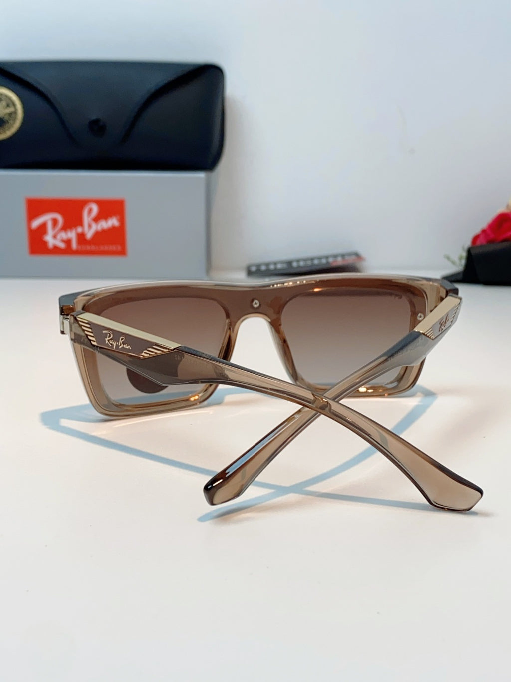 Ray-Ban RB8957 Polarized Oversized Brown Lens Sunglasses for Men & Women - detail image 3