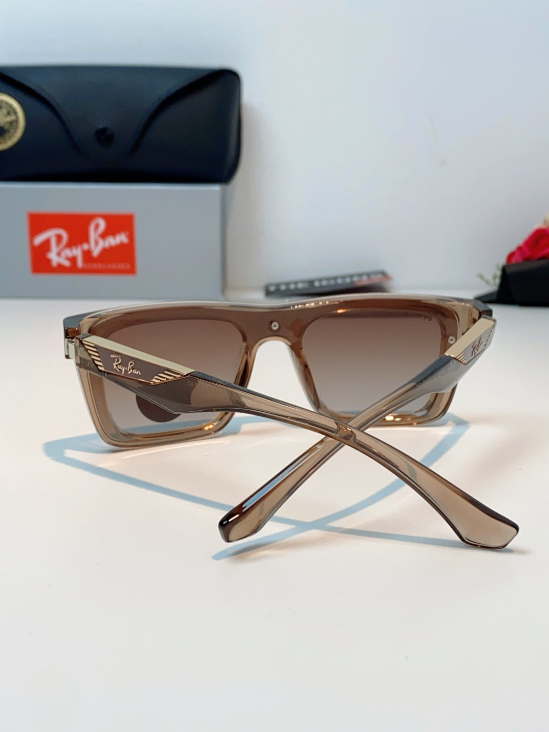 Ray-Ban RB8957 Polarized Oversized Brown Lens Sunglasses for Men & Women - detail image 3