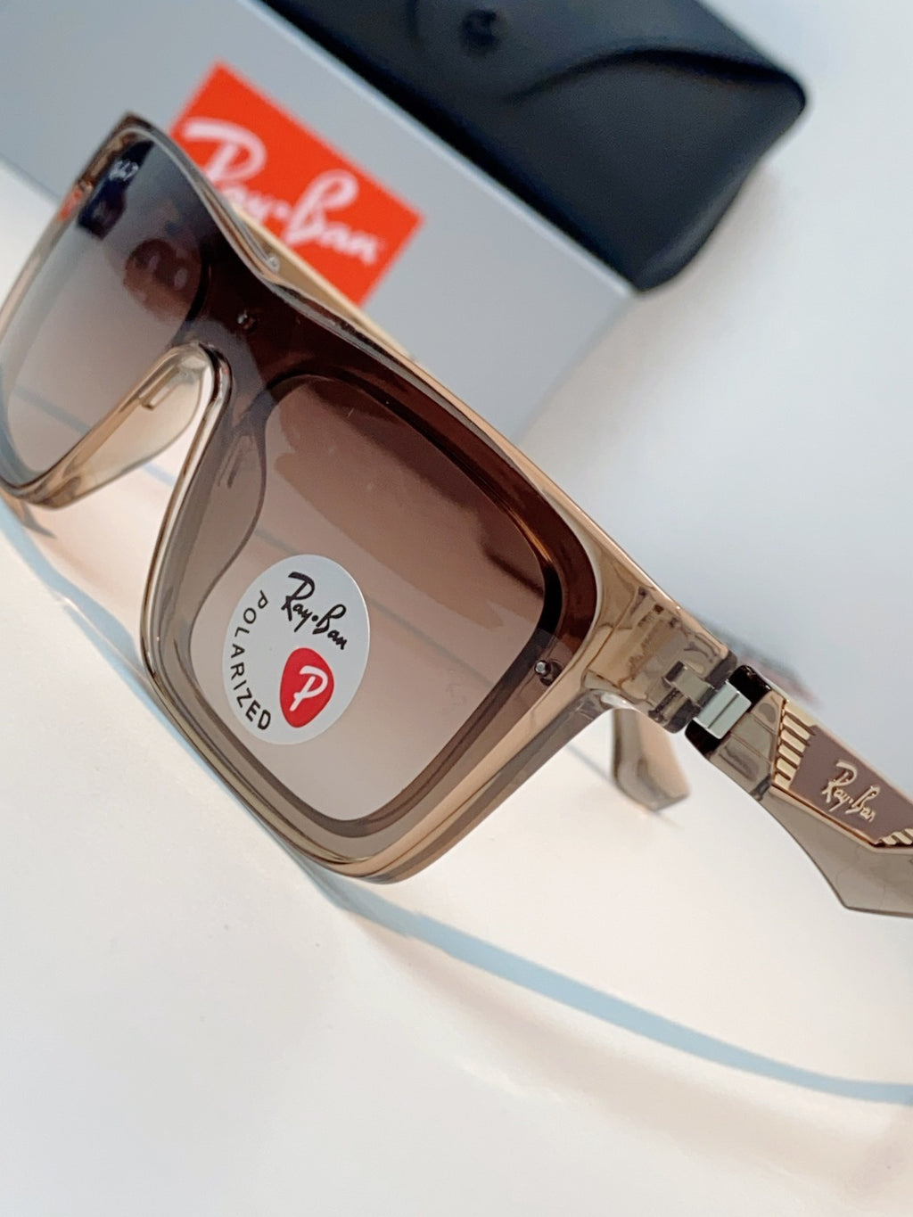 Ray-Ban RB8957 Polarized Oversized Brown Lens Sunglasses for Men & Women - detail image 7