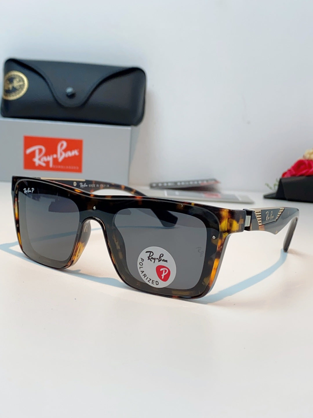 Ray-Ban RB8957 Polarized Oversized Gray Lens Sunglasses for Men & Women