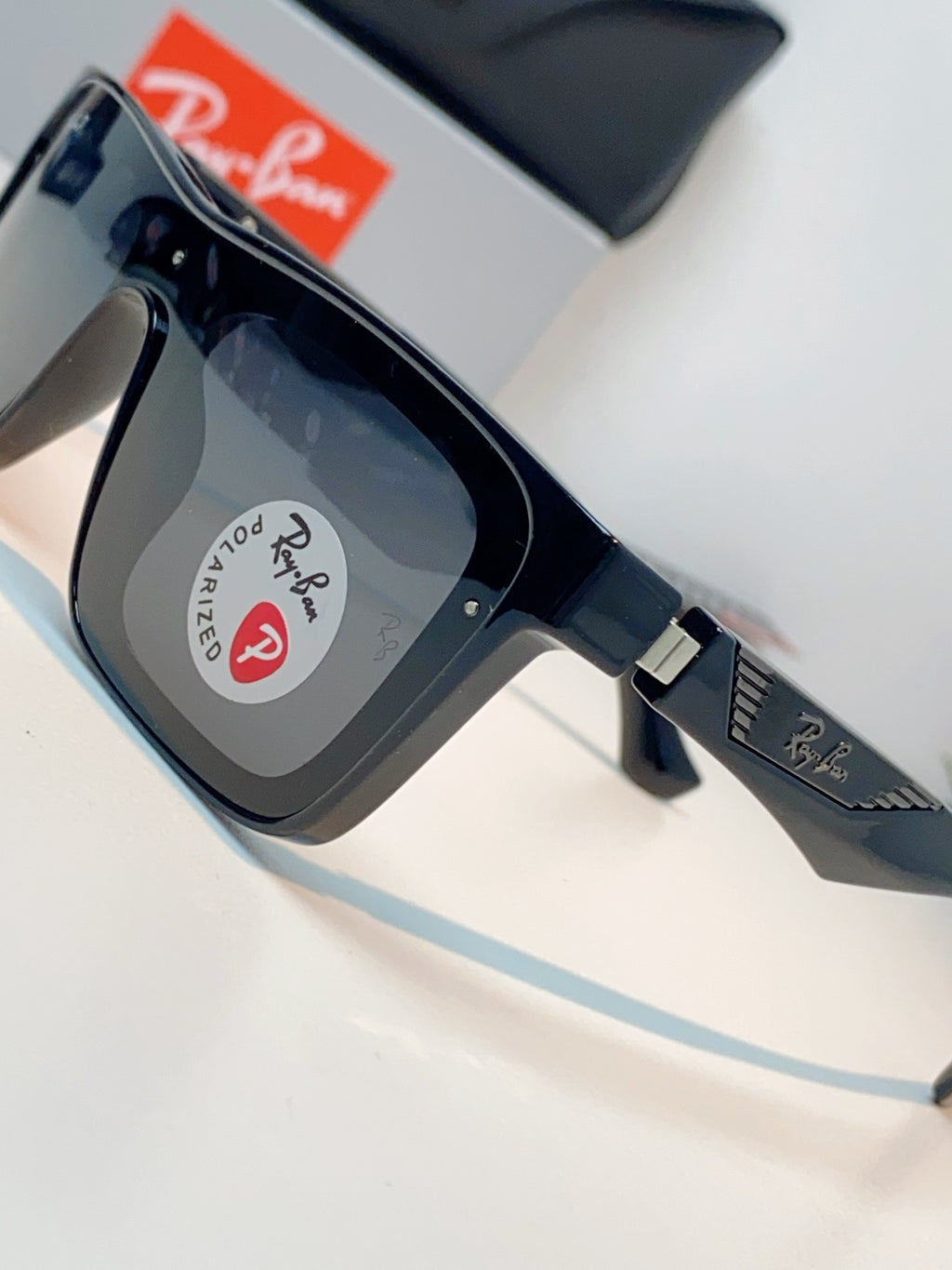 Ray-Ban RB8957 Polarized Oversized Black Lens Sunglasses for Men & Women - detail image 7