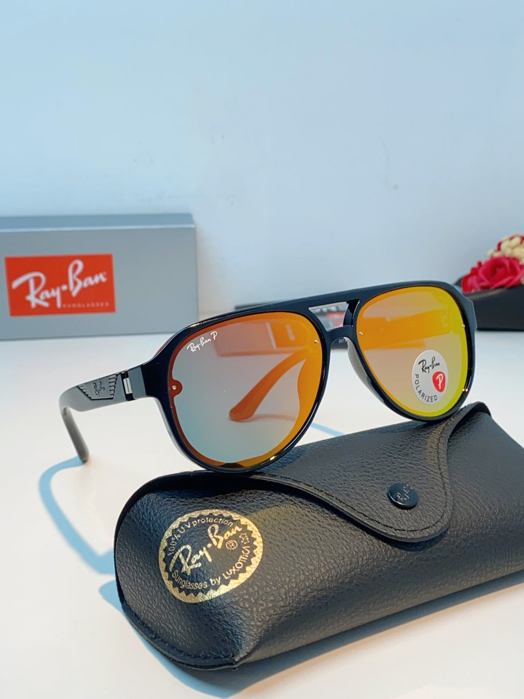 Ray-Ban RB8972 Aviator Orange Lens Sunglasses for Men & Women - detail image 10