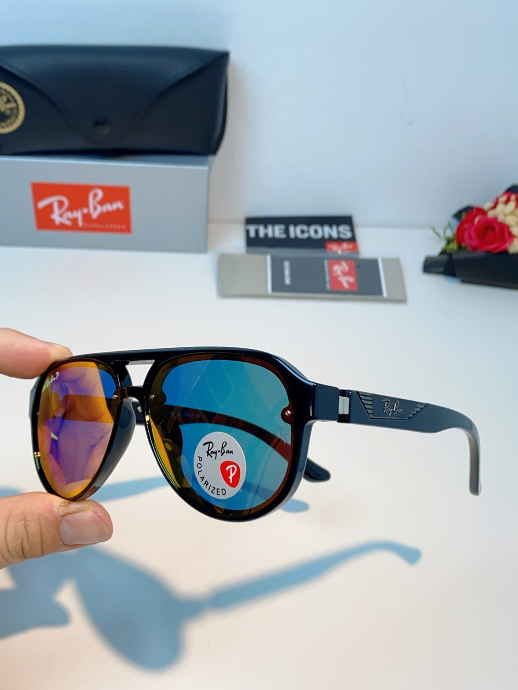 Ray-Ban RB8972 Aviator Orange Lens Sunglasses for Men & Women - detail image 6