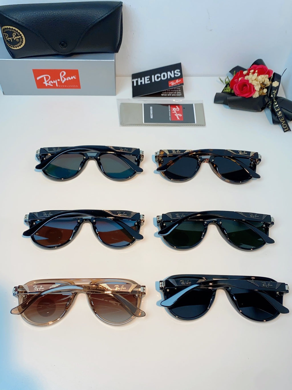 Ray-Ban RB8972 Aviator Black Lens Sunglasses for Men & Women - detail image 11