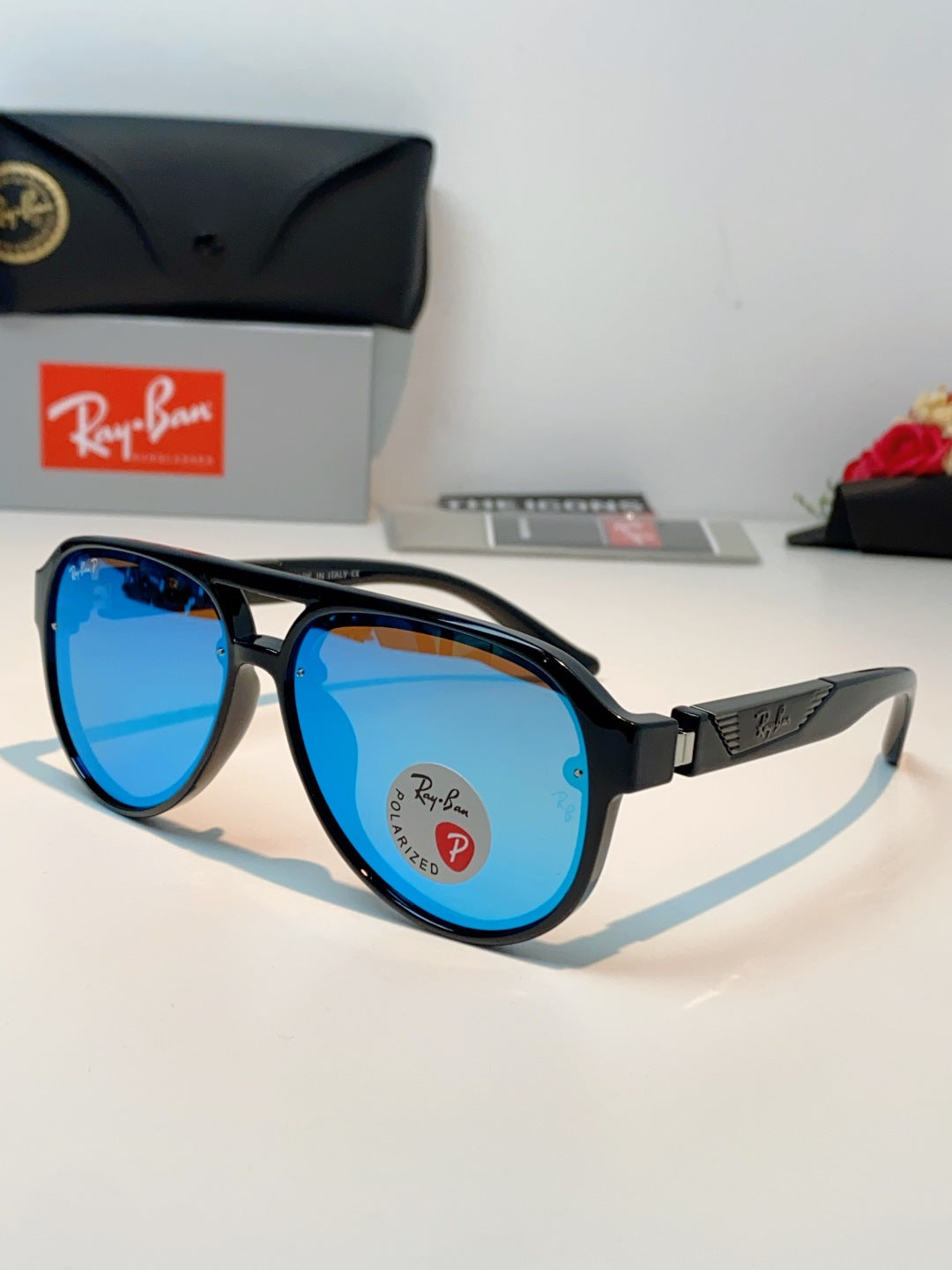 Ray-Ban RB8972 Aviator Blue Lens Sunglasses for Men & Women - 399544