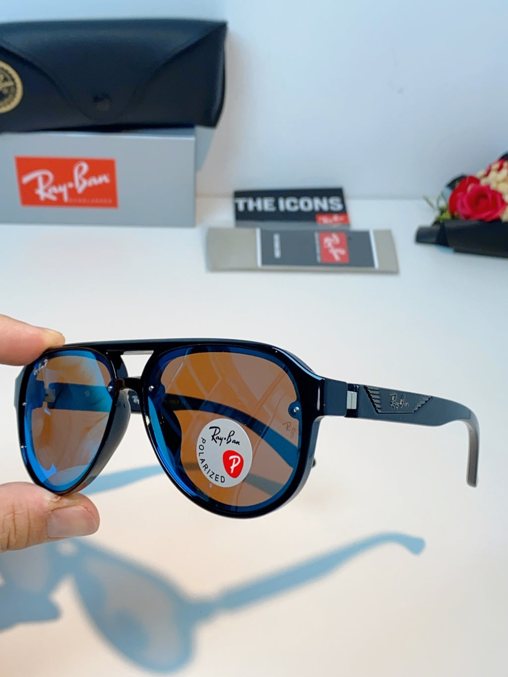 Ray-Ban RB8972 Aviator Blue Lens Sunglasses for Men & Women - 399544 - detail image 6