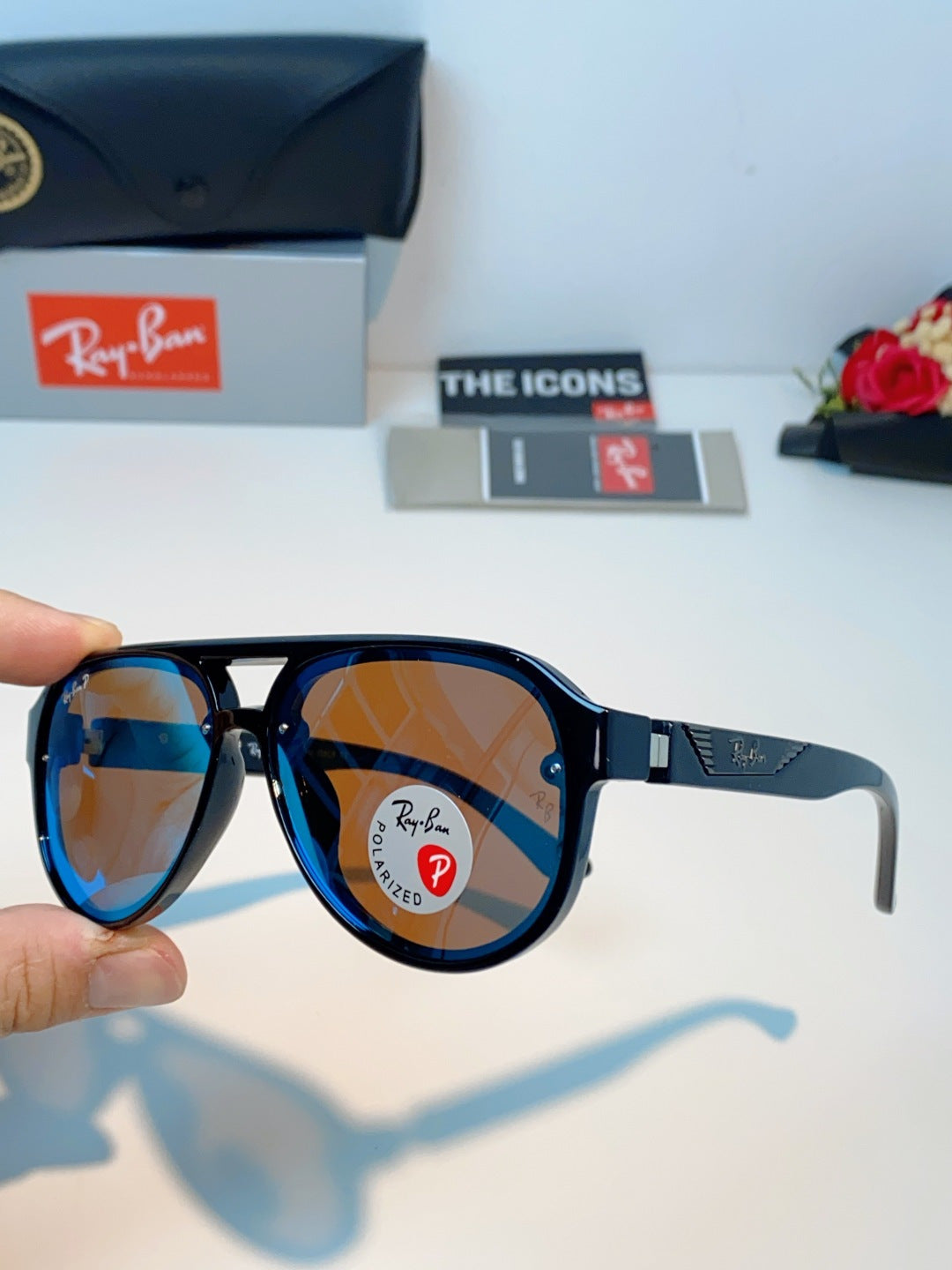 Ray-Ban RB8972 Aviator Blue Lens Sunglasses for Men & Women - 399544 - detail image 6