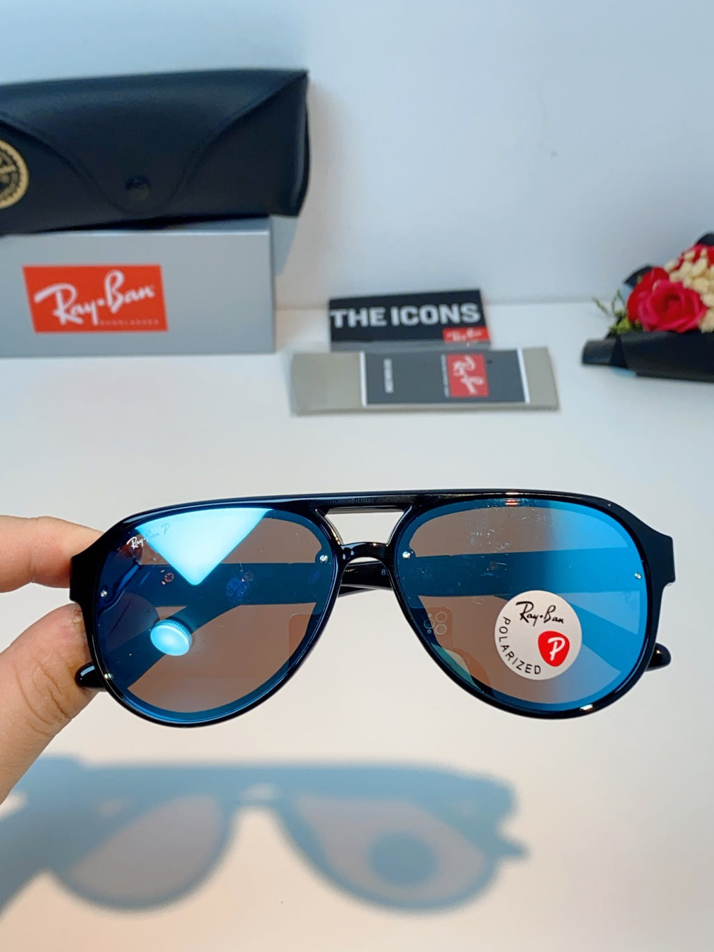 Ray-Ban RB8972 Aviator Blue Lens Sunglasses for Men & Women - 399544 - detail image 4