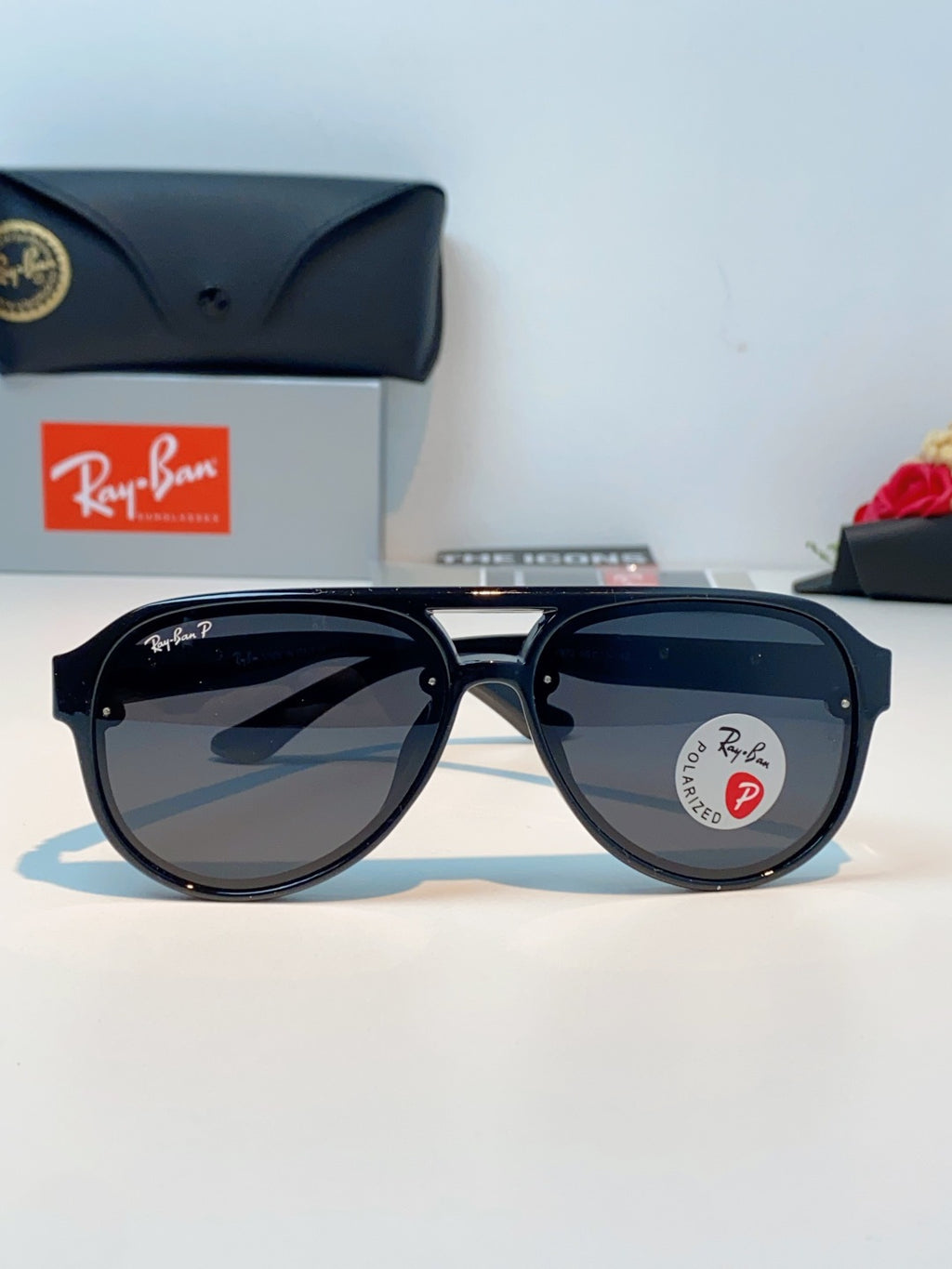 Ray-Ban RB8972 Aviator Black Lens Sunglasses for Men & Women - detail image 2