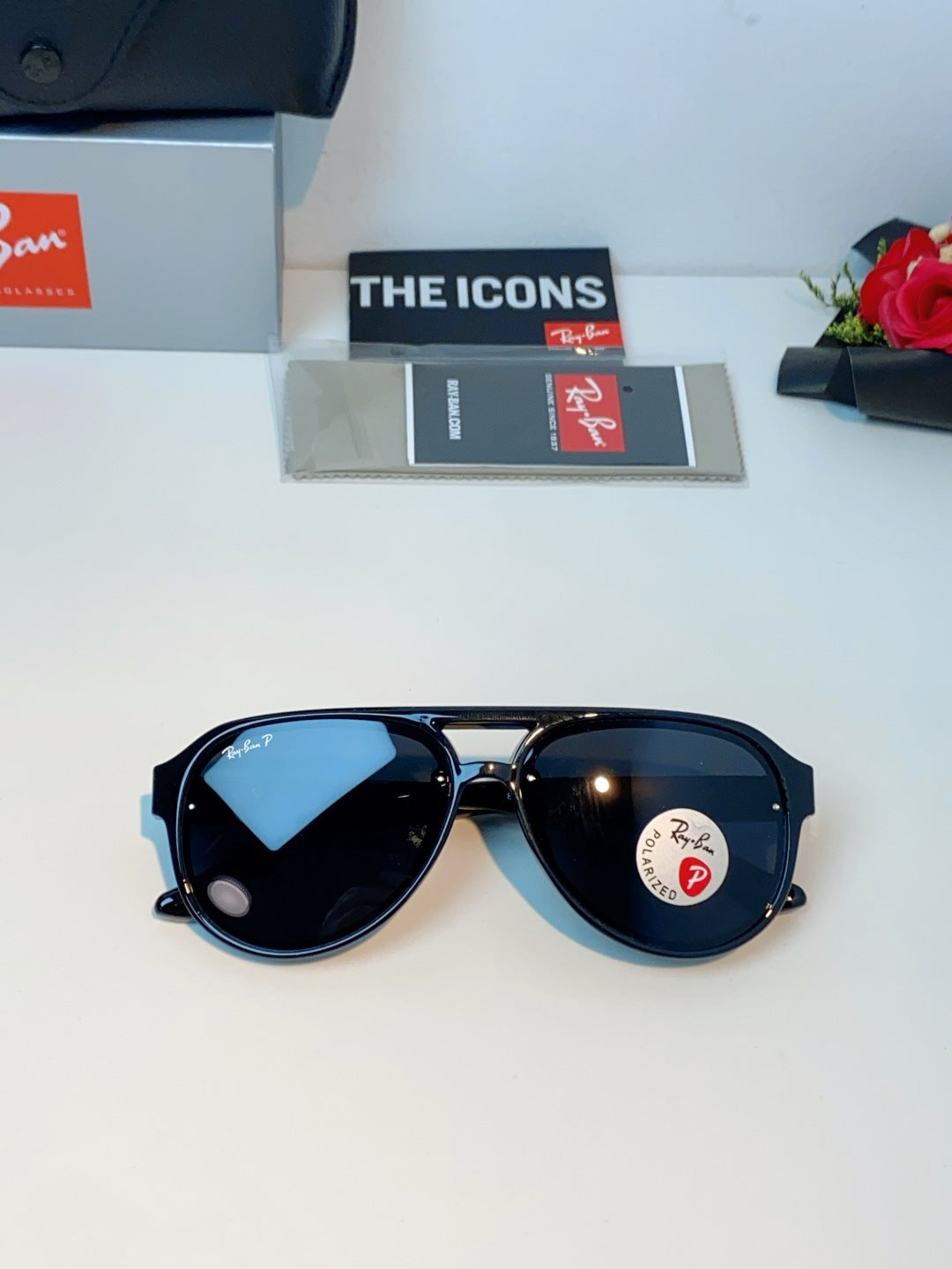 Ray-Ban RB8972 Aviator Black Lens Sunglasses for Men & Women - detail image 9
