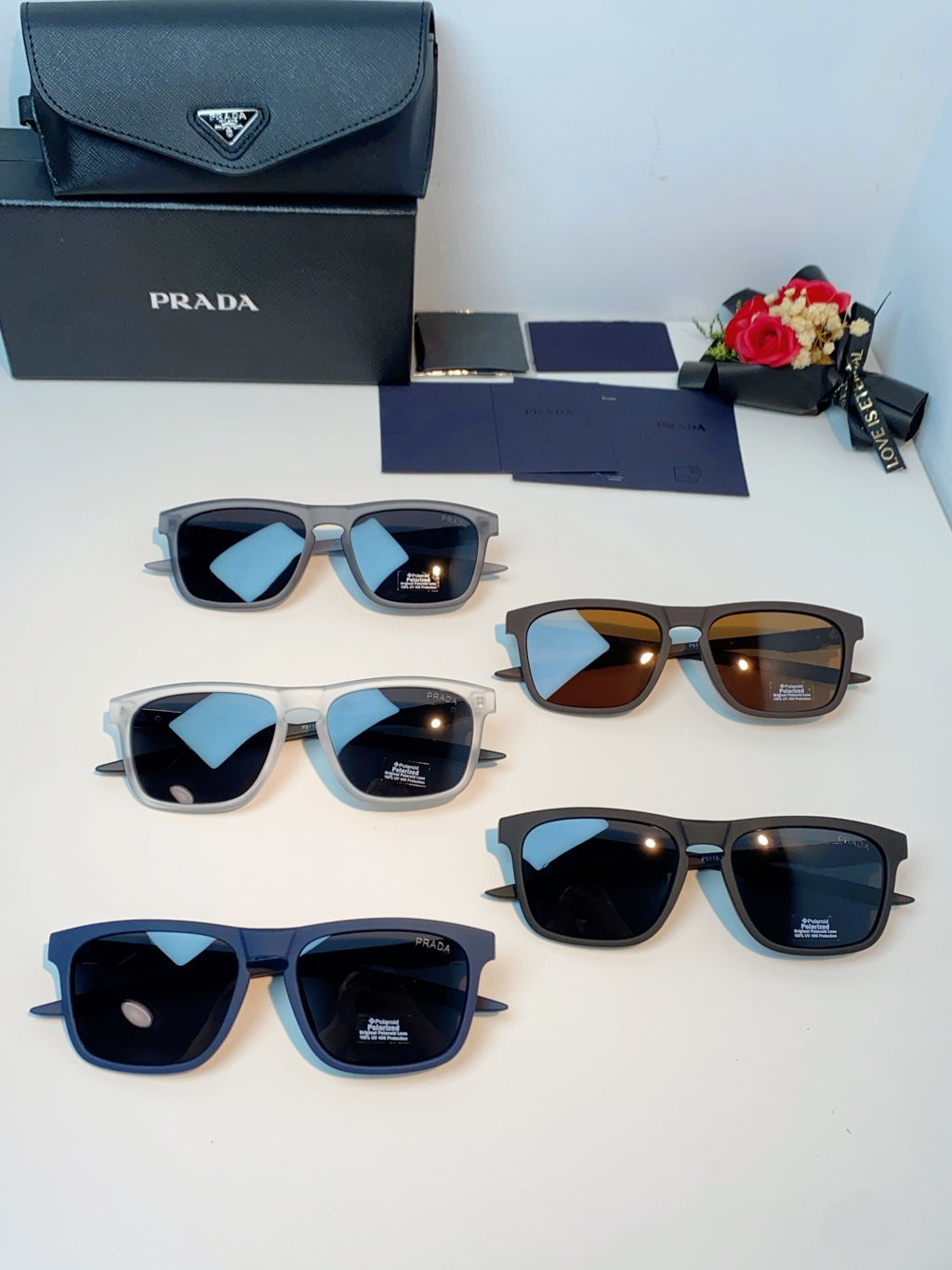 Prada Polarized Fashion Gray Lens Sunglasses for Men - 487090 - detail image 12
