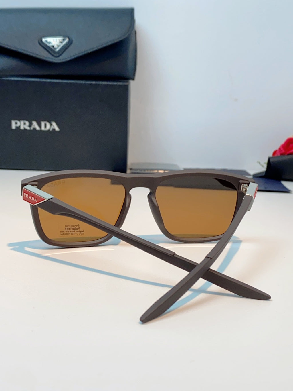 Prada Polarized Fashion Orange Lens Sunglasses for Men - detail image 3