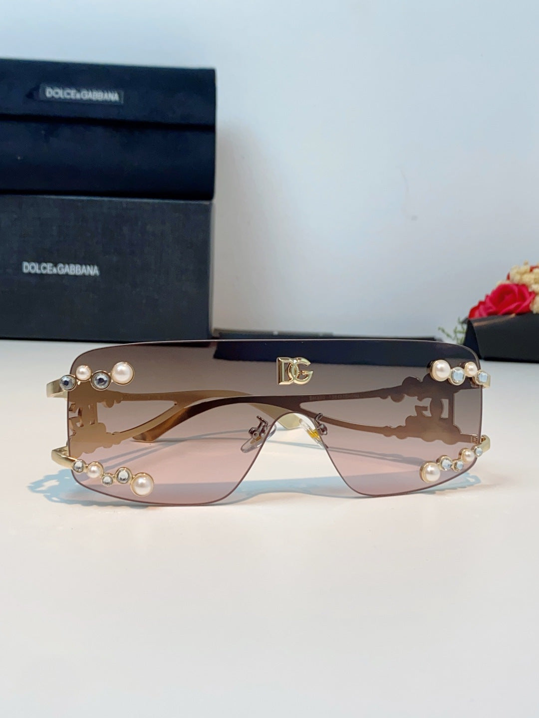 Dolce & Gabbana DG2323 Metal Oversized Brown Lens Sunglasses for Men - 488137 - detail image 2