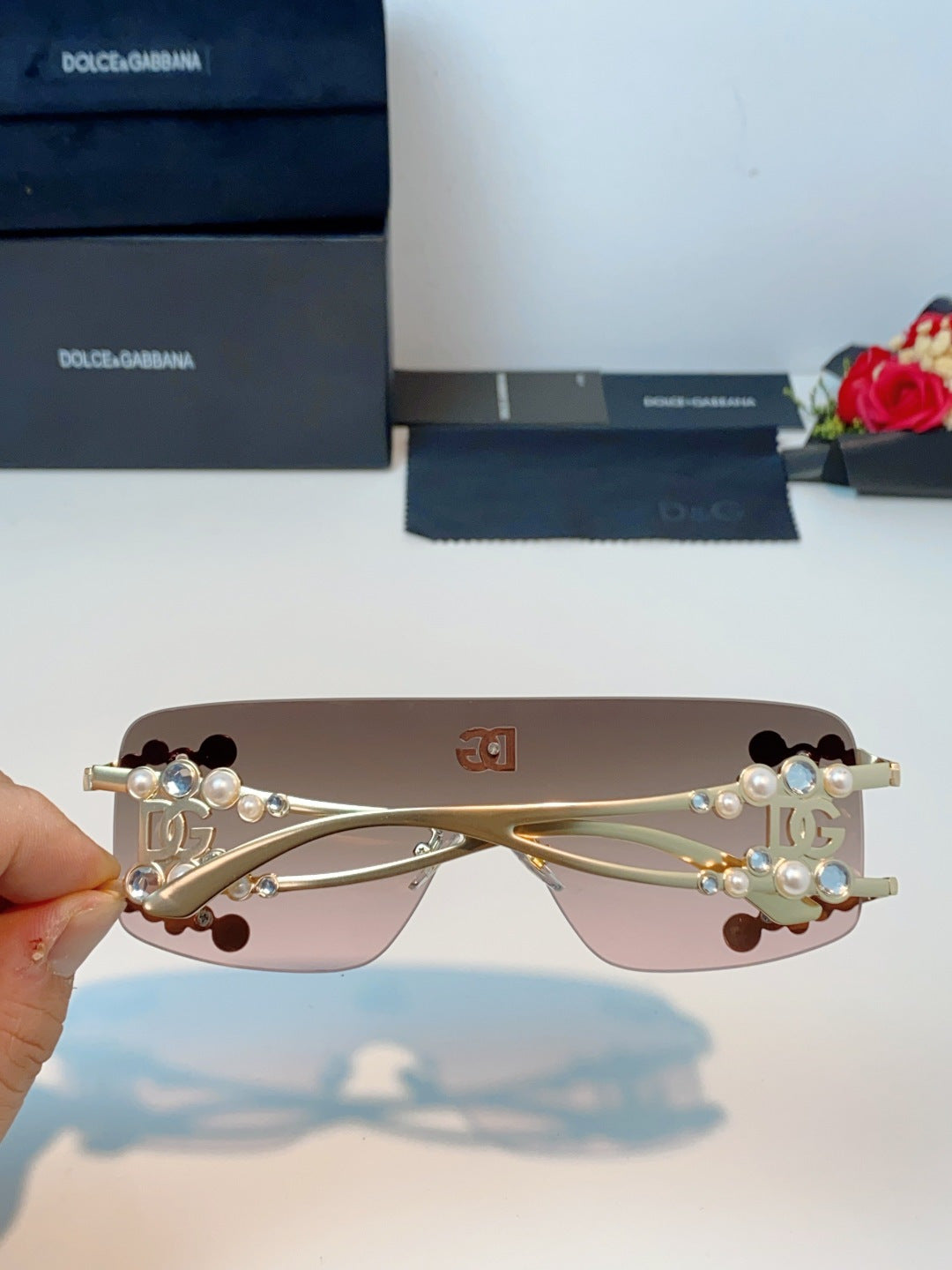Dolce & Gabbana DG2323 Metal Oversized Brown Lens Sunglasses for Men - 488137 - detail image 5