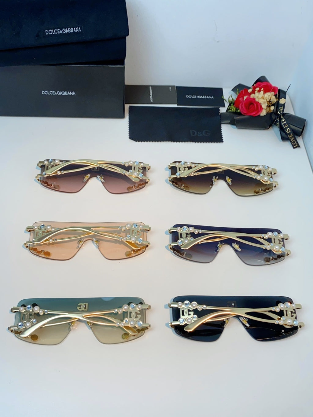 Dolce & Gabbana DG2323 Metal Oversized Silver Lens Sunglasses for Men & Women - detail image 11