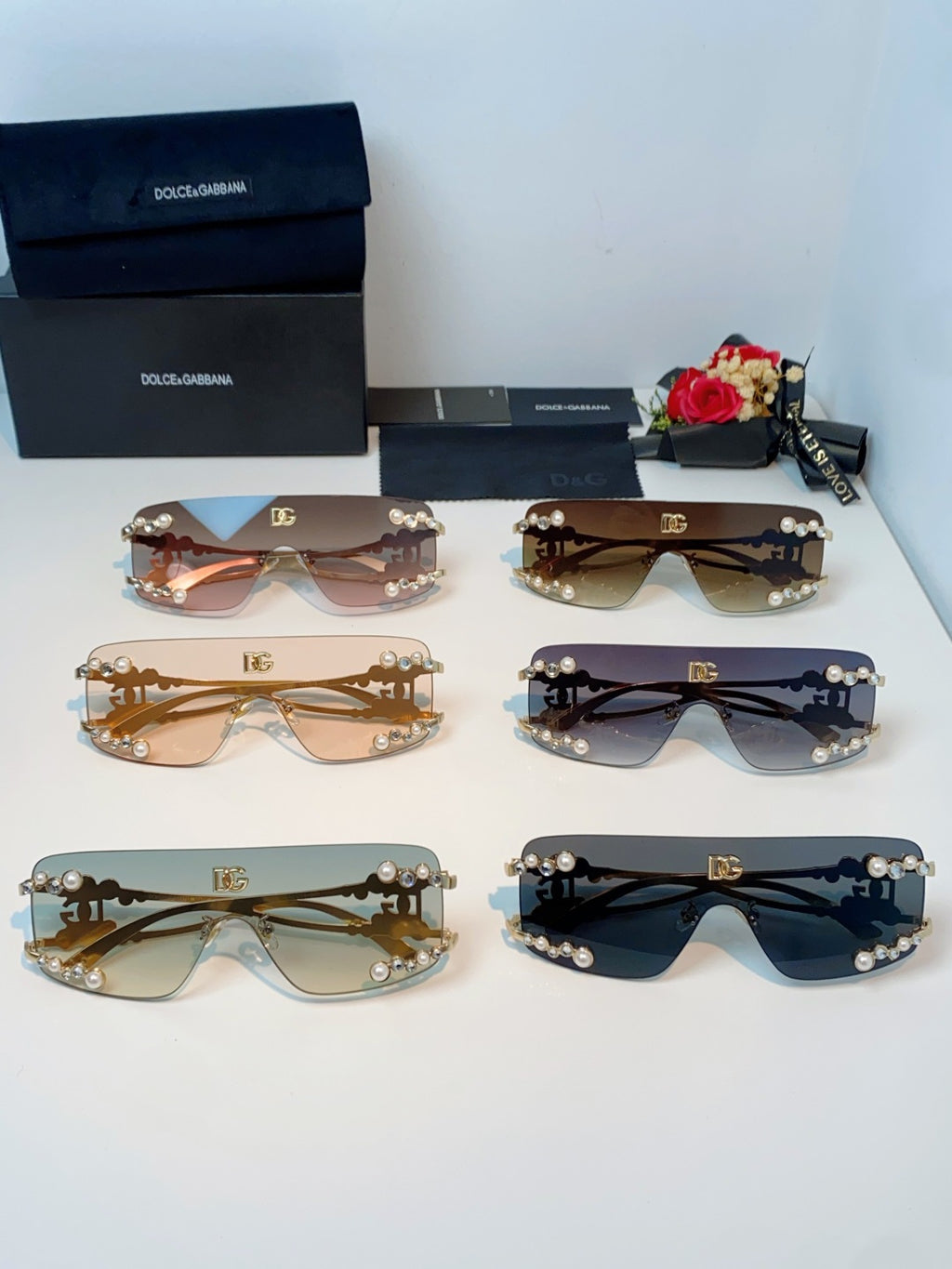 Dolce & Gabbana DG2323 Metal Oversized Silver Lens Sunglasses for Men & Women - detail image 12