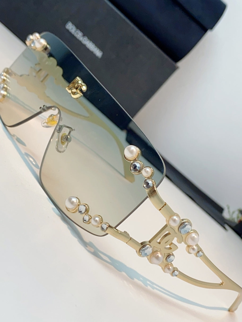 Dolce & Gabbana DG2323 Metal Oversized Silver Lens Sunglasses for Men & Women - detail image 7