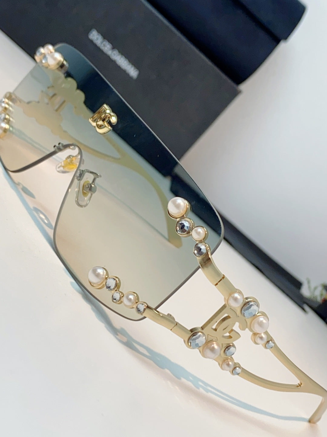 Dolce & Gabbana DG2323 Metal Oversized Silver Lens Sunglasses for Men & Women - detail image 7