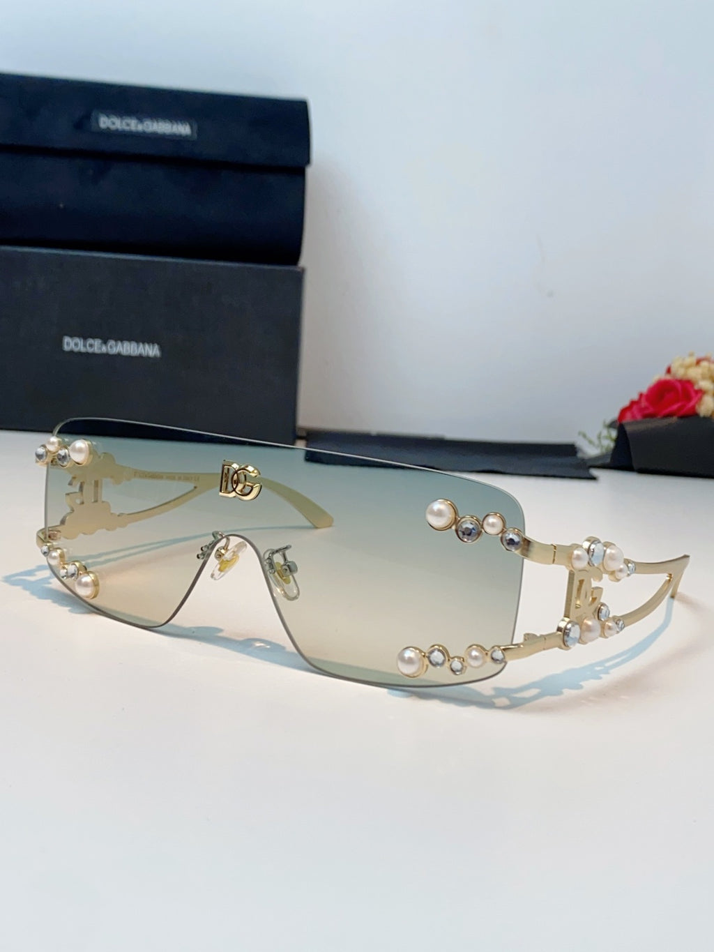 Dolce & Gabbana DG2323 Metal Oversized Silver Lens Sunglasses for Men & Women