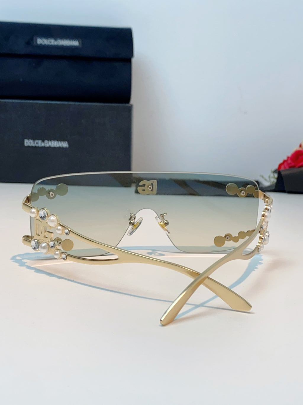 Dolce & Gabbana DG2323 Metal Oversized Silver Lens Sunglasses for Men & Women - detail image 3