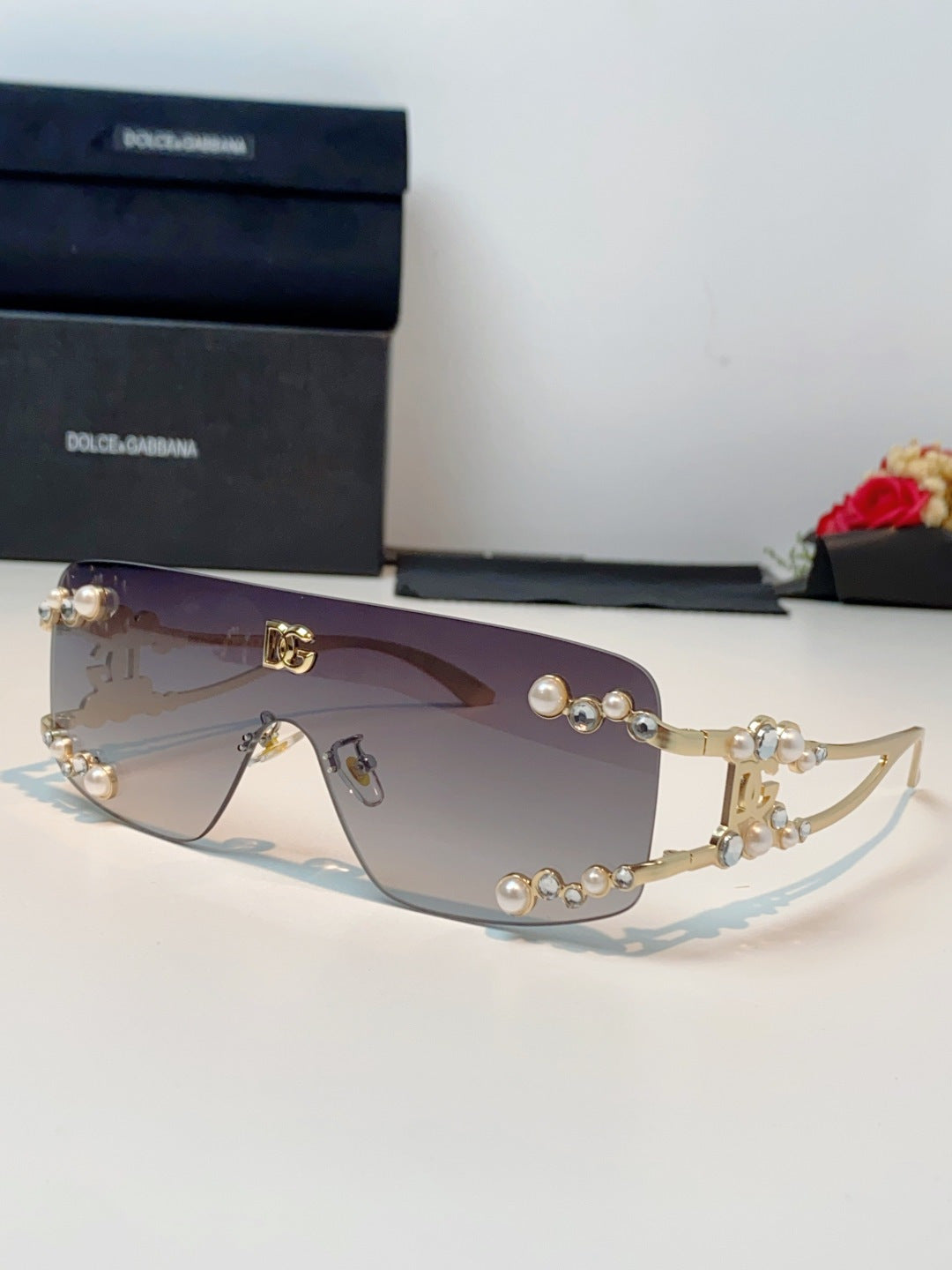 Dolce & Gabbana DG2323 Metal Oversized Gray Lens Sunglasses for Men & Women