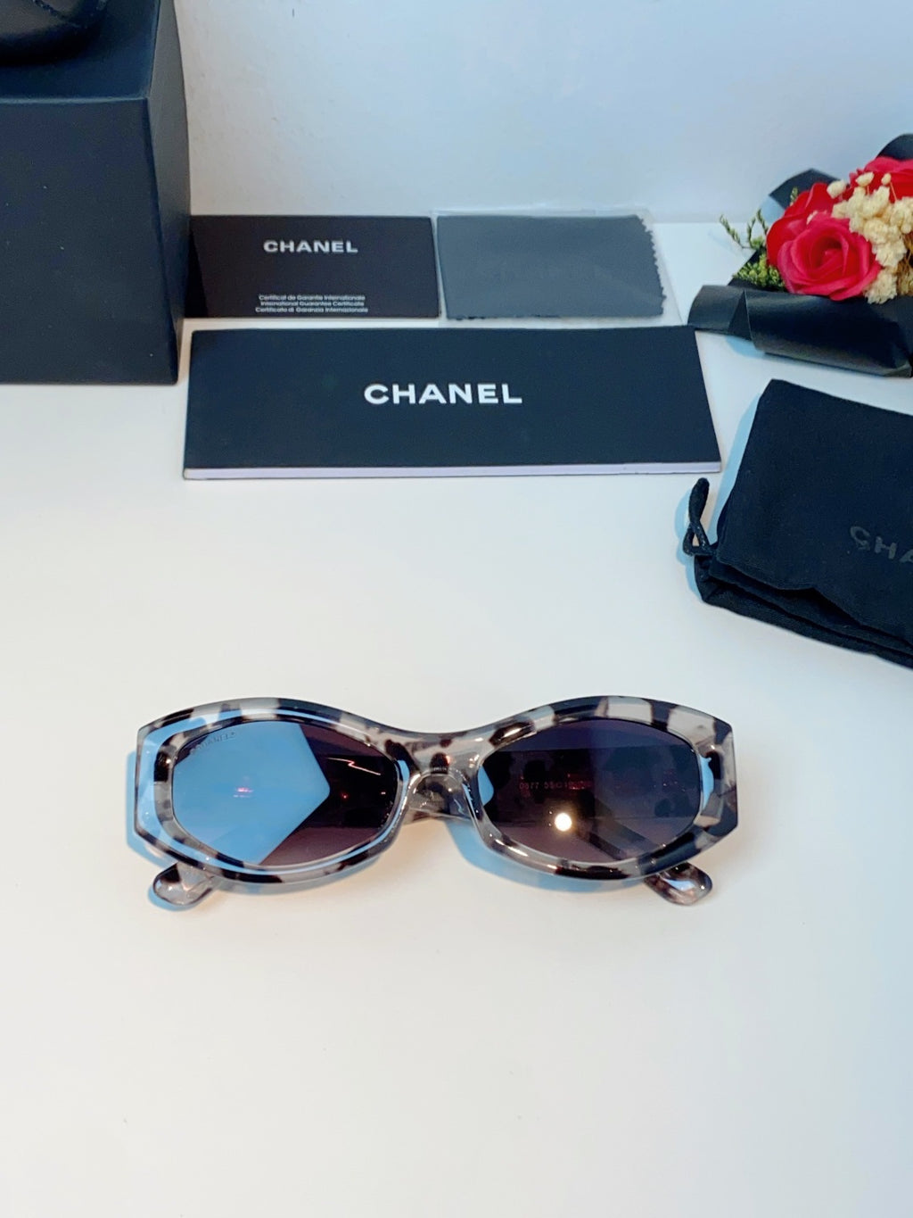 Chanel Oval Gray Lens Sunglasses for Women - 132370 - detail image 9