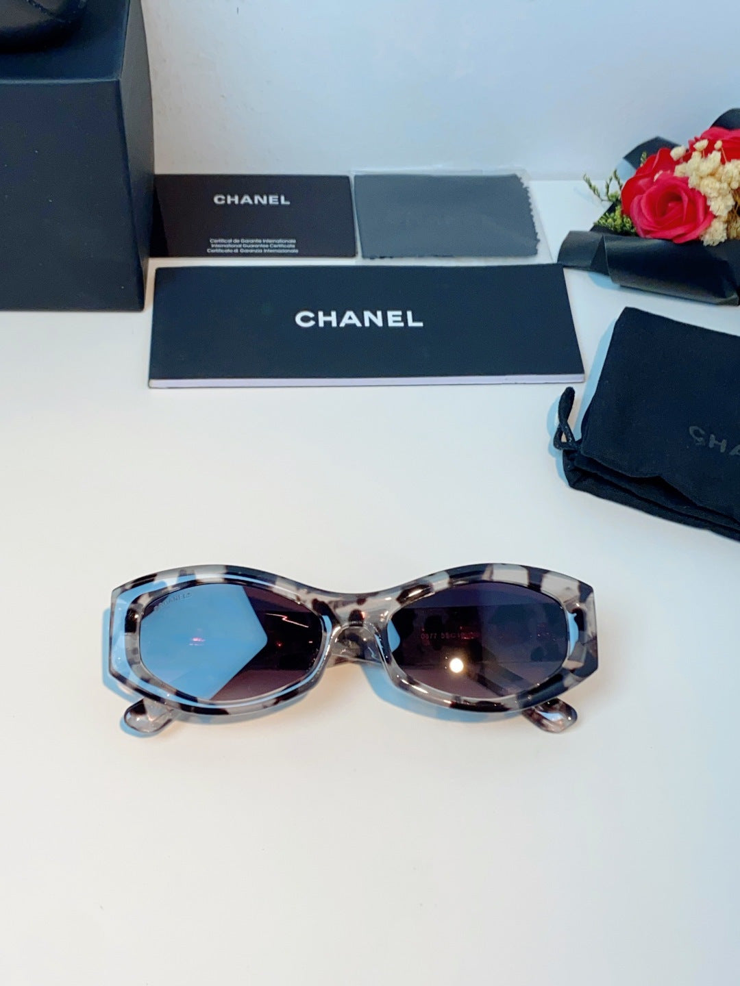 Chanel Oval Gray Lens Sunglasses for Women - 132370 - detail image 9
