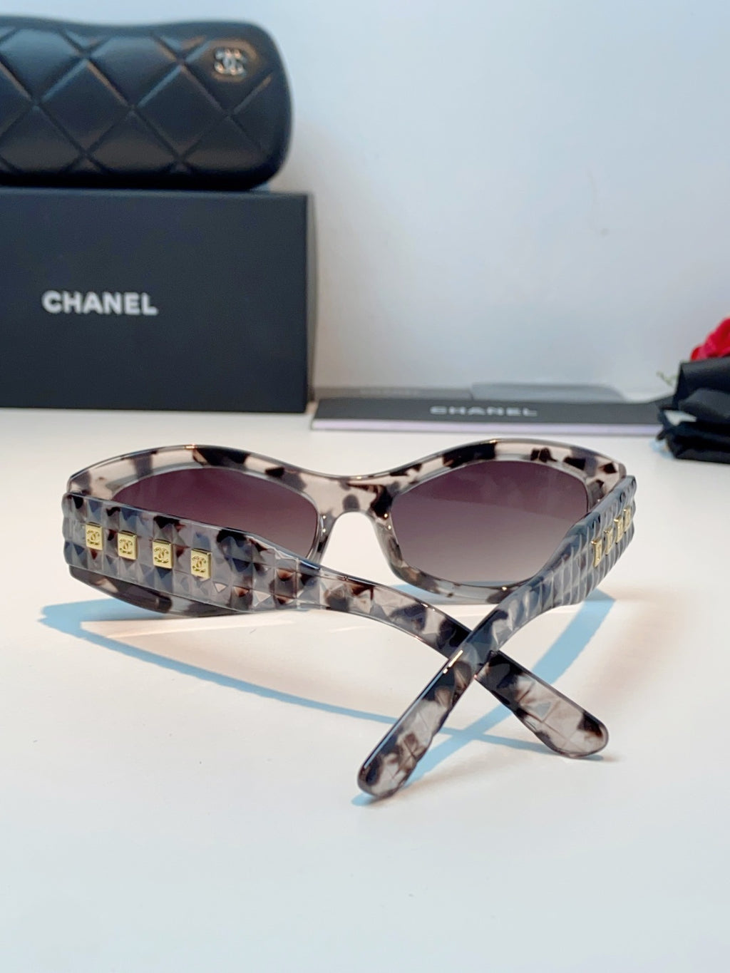 Chanel Oval Gray Lens Sunglasses for Women - 132370 - detail image 3