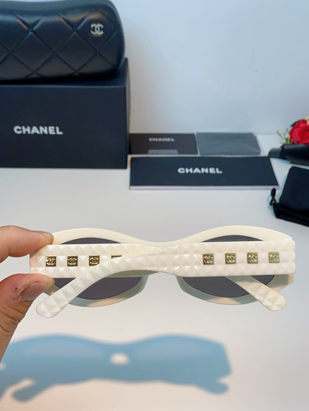 Chanel Oval Silver Lens Sunglasses for Women - detail image 5