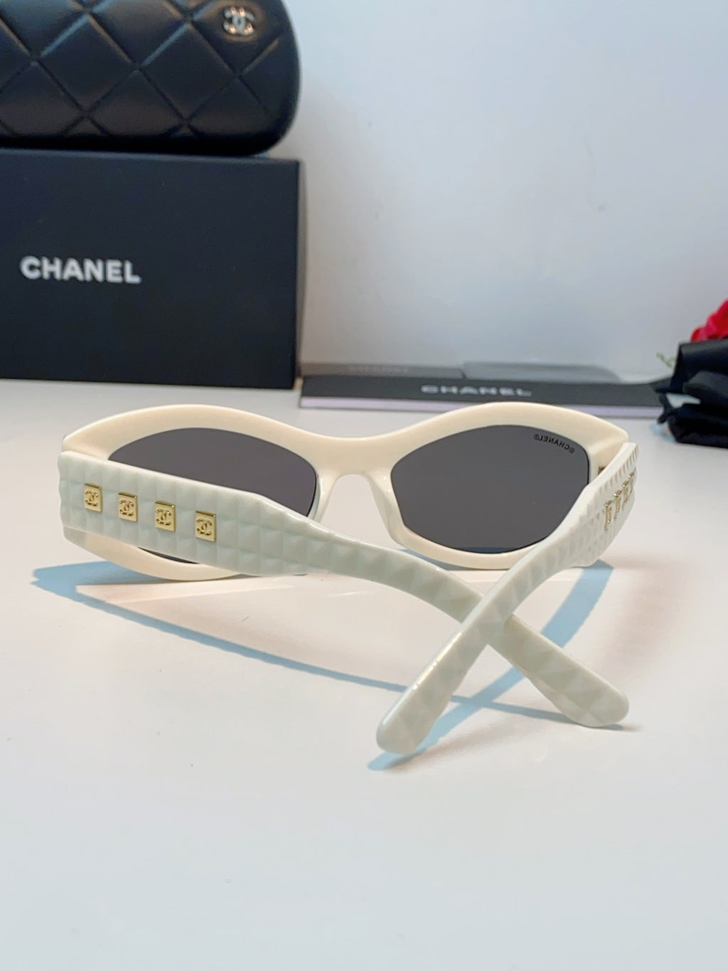 Chanel Oval Silver Lens Sunglasses for Women - detail image 3
