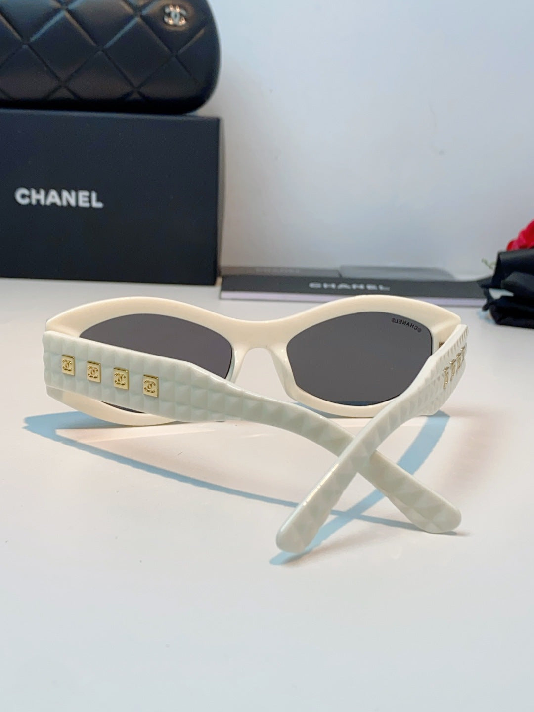 Chanel Oval Silver Lens Sunglasses for Women - 132371 - detail image 3