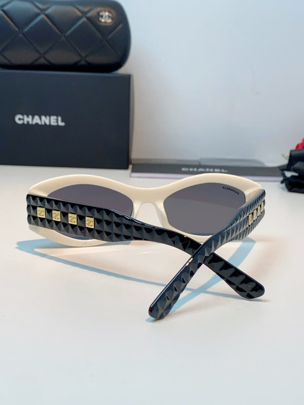Chanel Oval Gray Lens Sunglasses for Women - 132372 - detail image 3