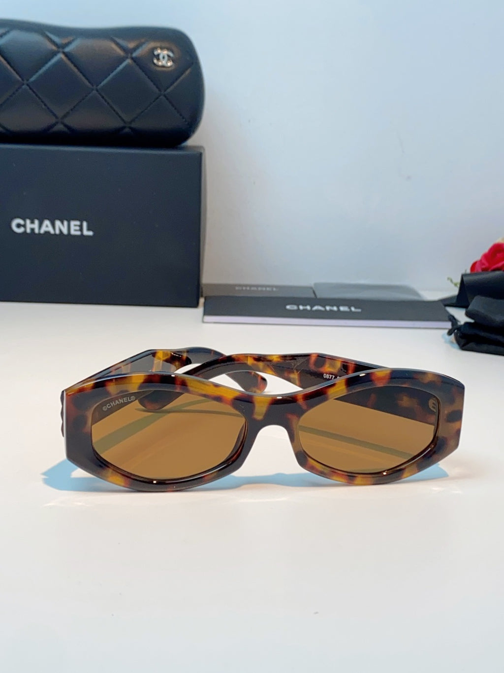 Chanel Oval Brown Lens Sunglasses for Women - 398600 - detail image 2