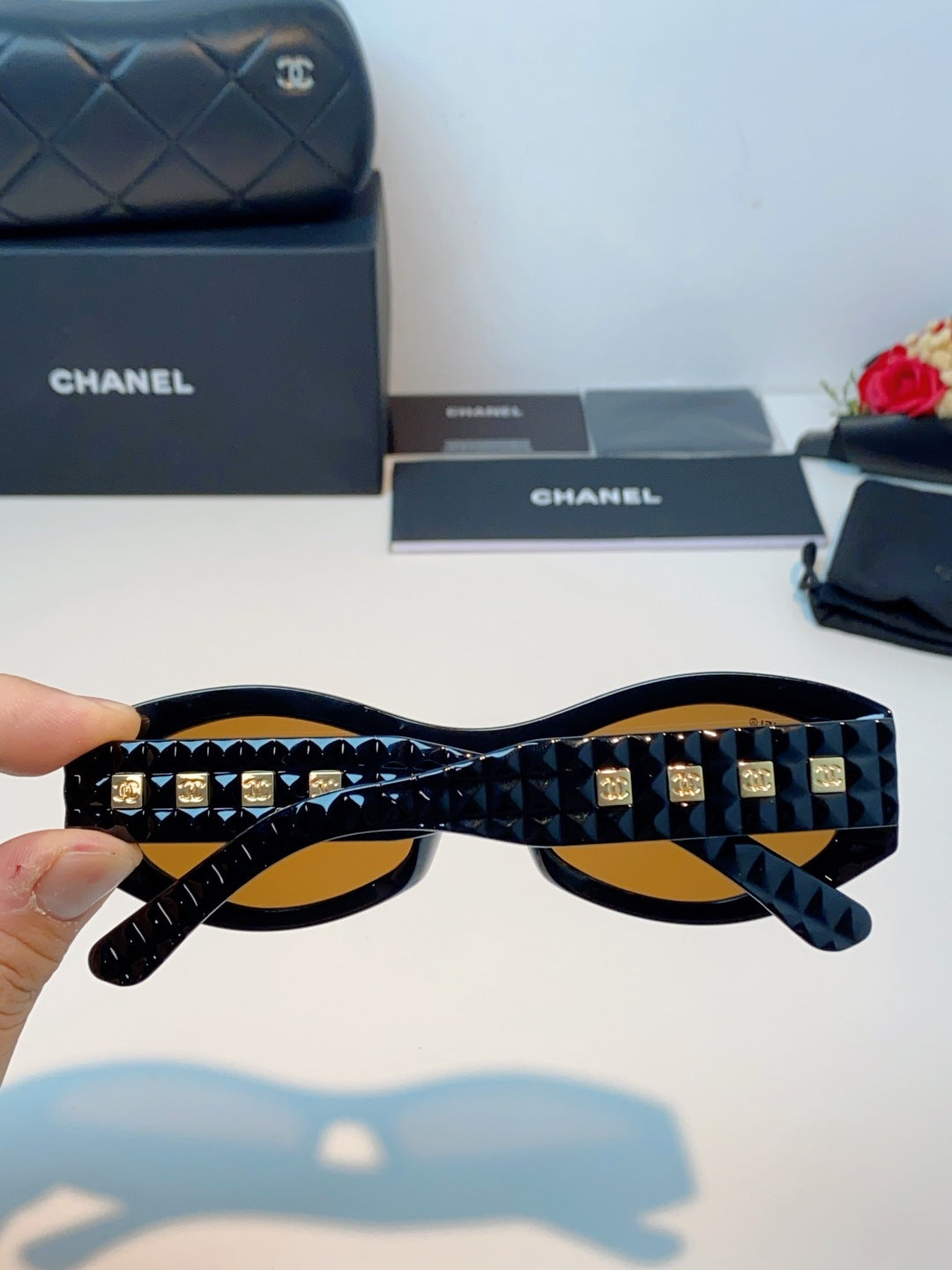 Chanel Oval Brown Lens Sunglasses for Women - 132374 - detail image 5