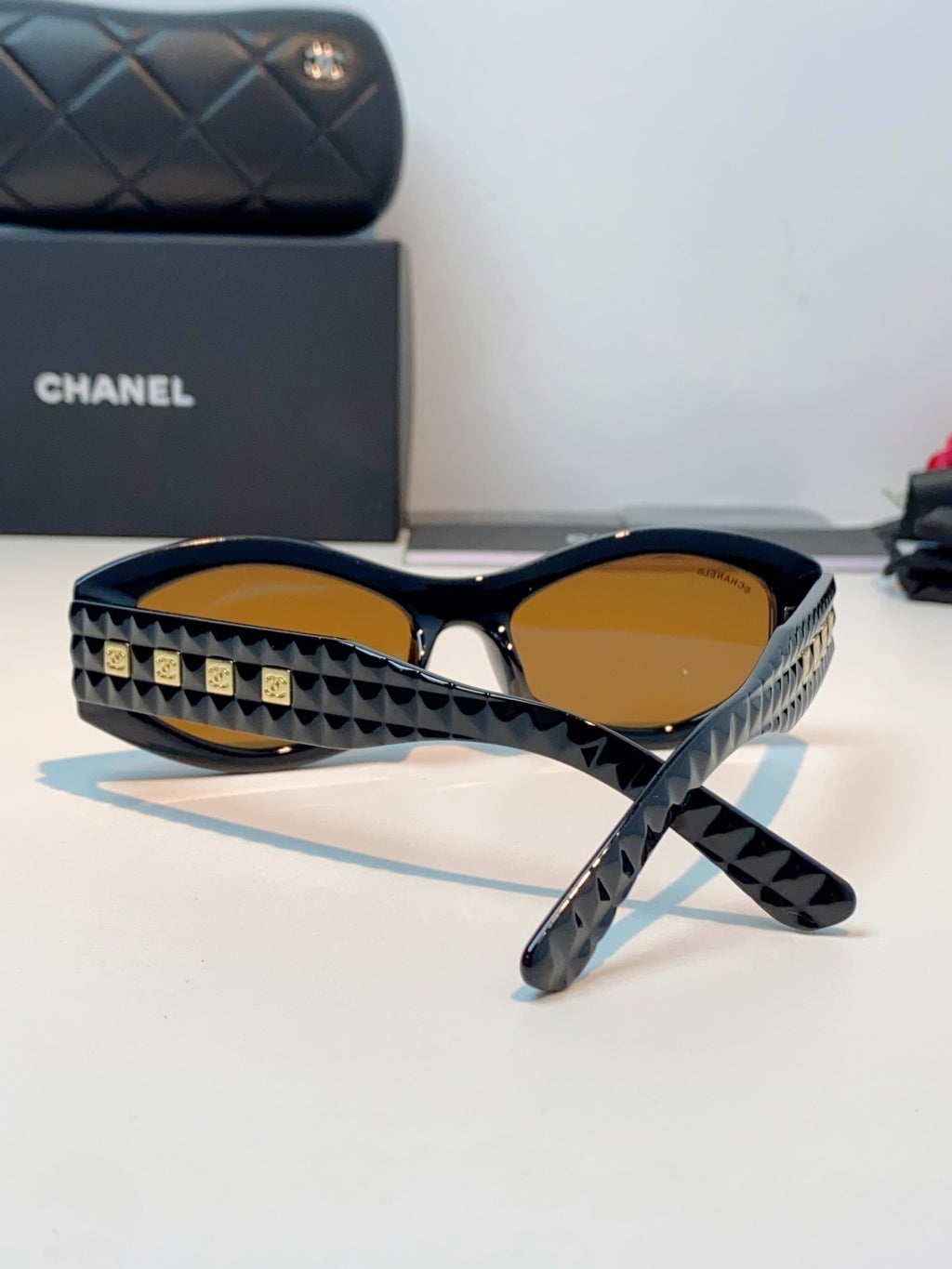 Chanel Oval Brown Lens Sunglasses for Women - 132374 - detail image 3