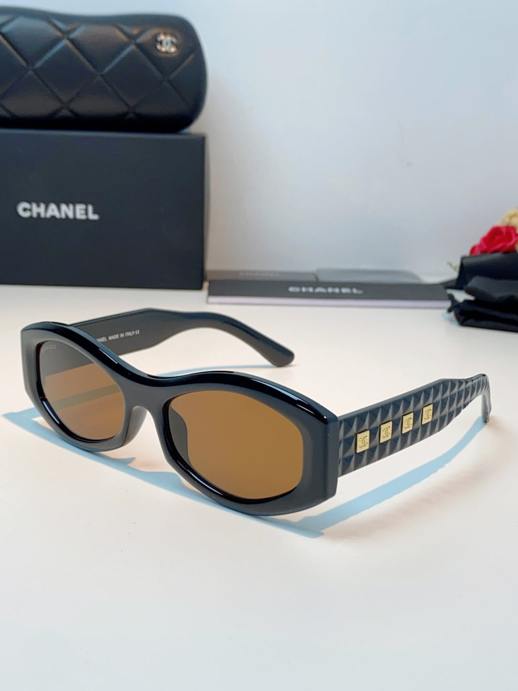Chanel Oval Brown Lens Sunglasses for Women - 132374