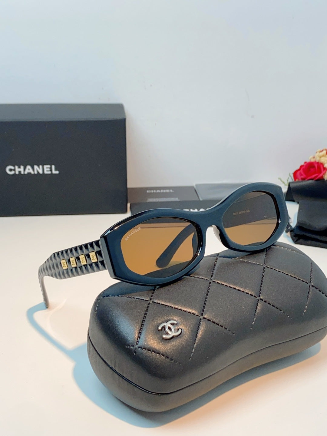 Chanel Oval Brown Lens Sunglasses for Women - detail image 10