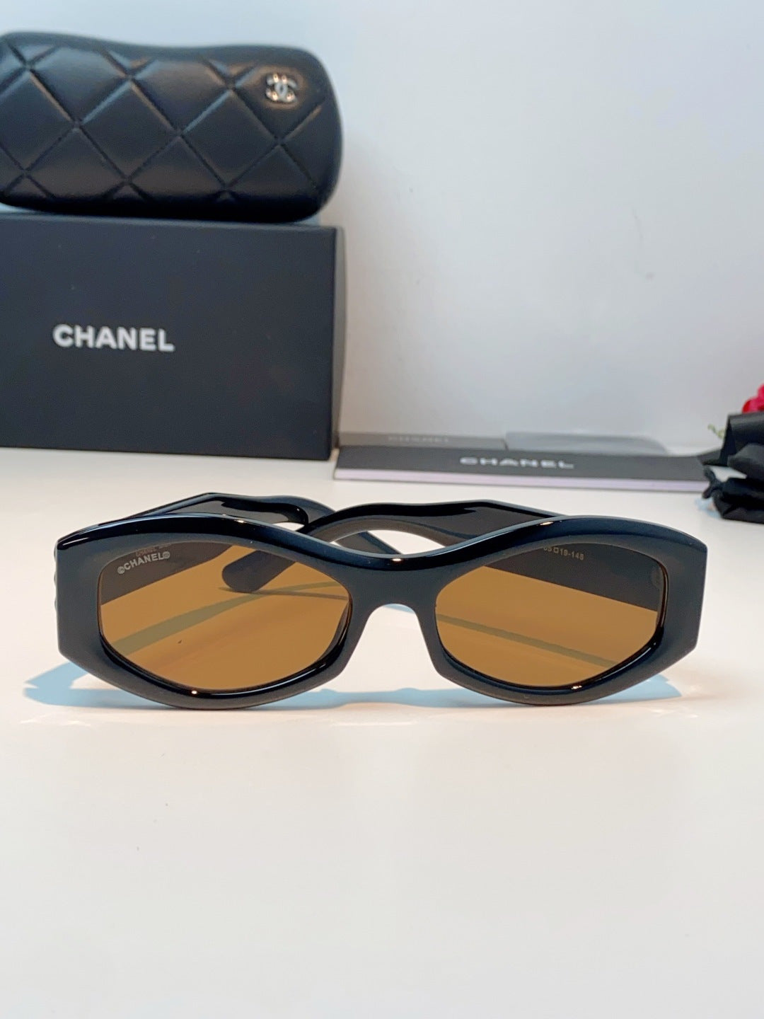 Chanel Oval Brown Lens Sunglasses for Women - detail image 2