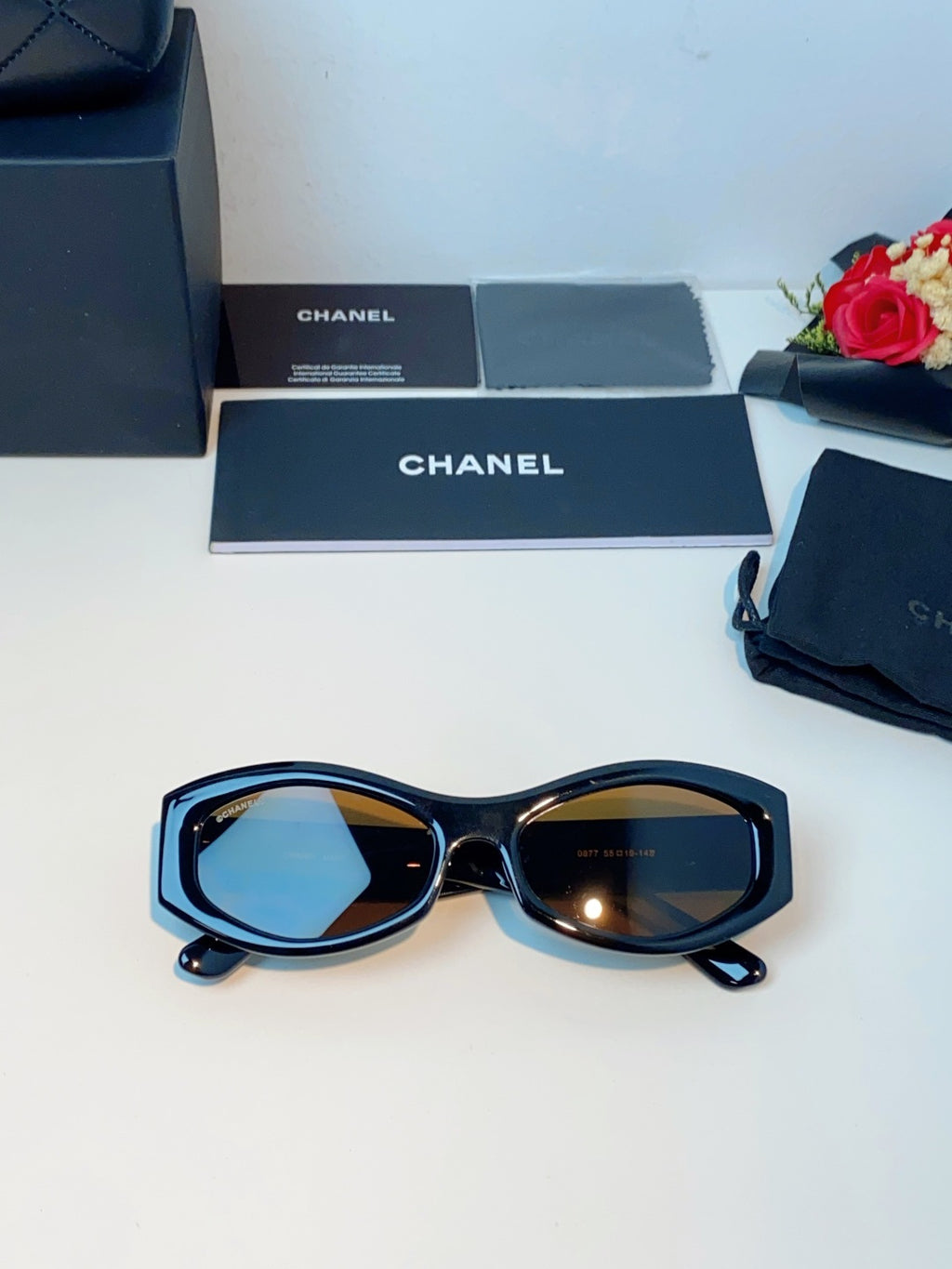 Chanel Oval Brown Lens Sunglasses for Women - 132374 - detail image 9