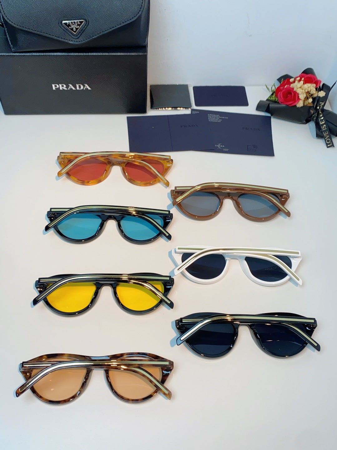Prada Cat-Eye Blue Lens Sunglasses for Men & Women - 132506 - detail image 11