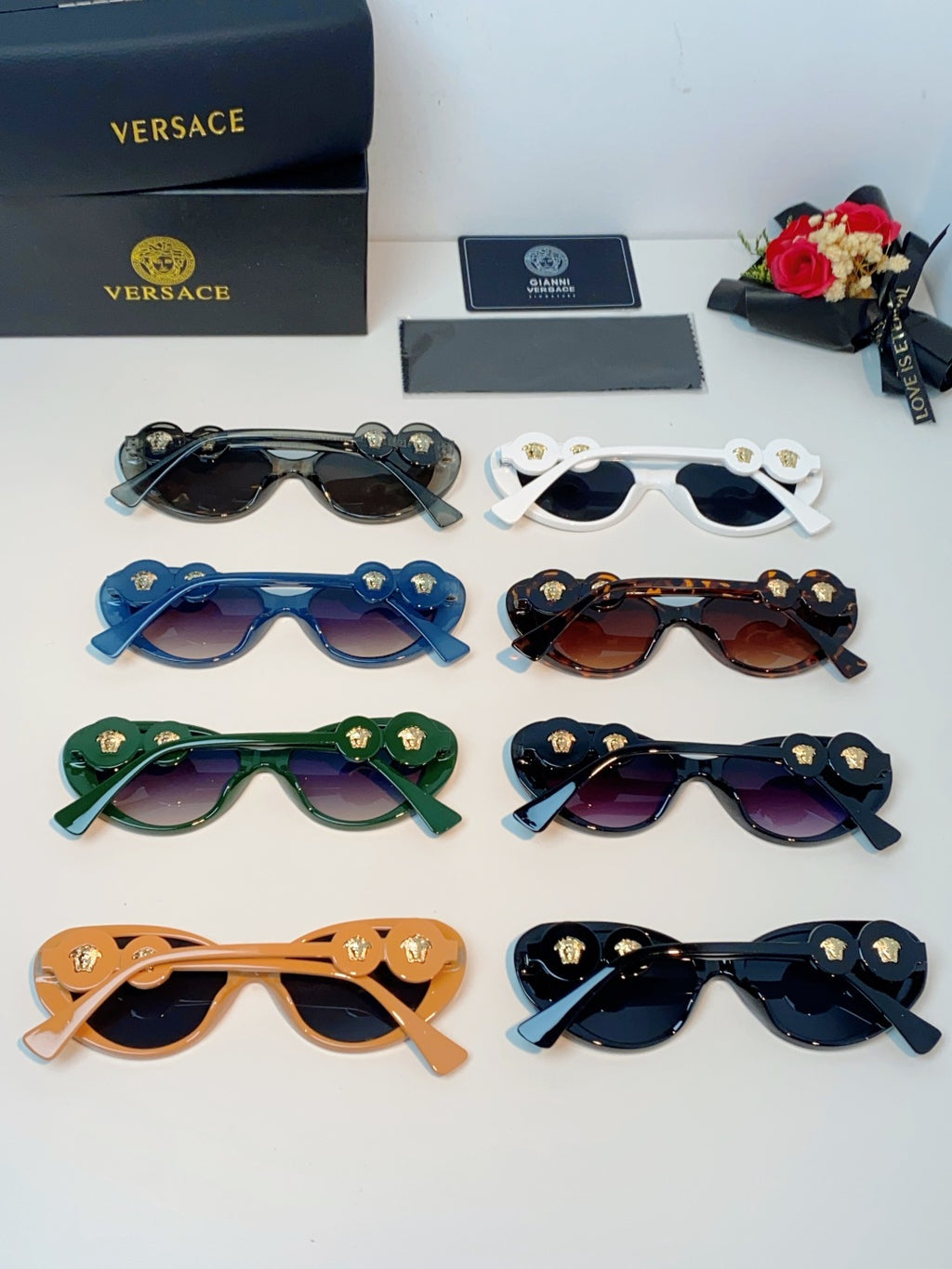 Versace Cat-Eye Brown Lens Sunglasses for Men & Women - detail image 12