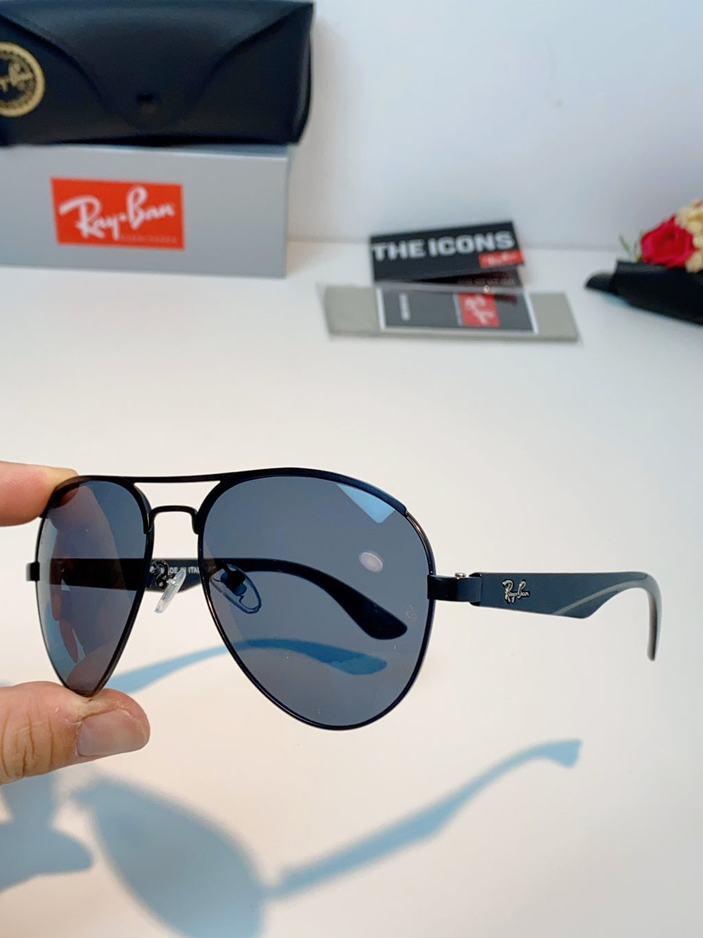Ray-Ban RB3523 Polarized Fashion Blue Lens Sunglasses for Men - detail image 6