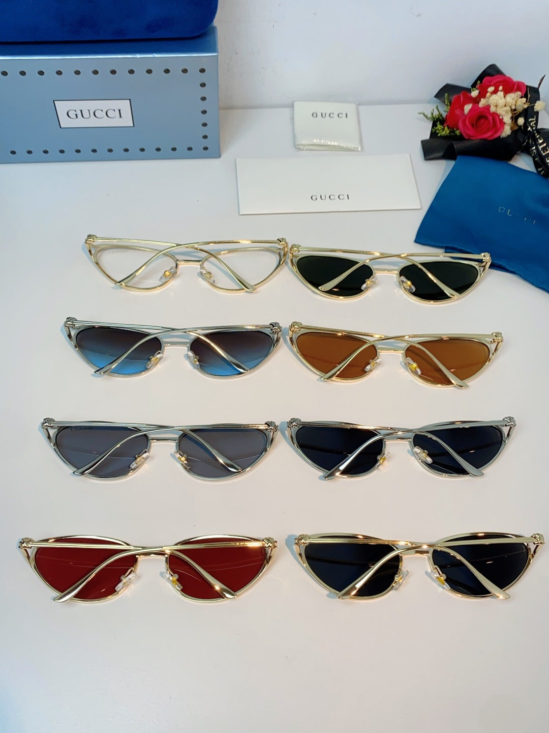 Gucci Cat-Eye Red Lens Sunglasses for Men & Women - detail image 11
