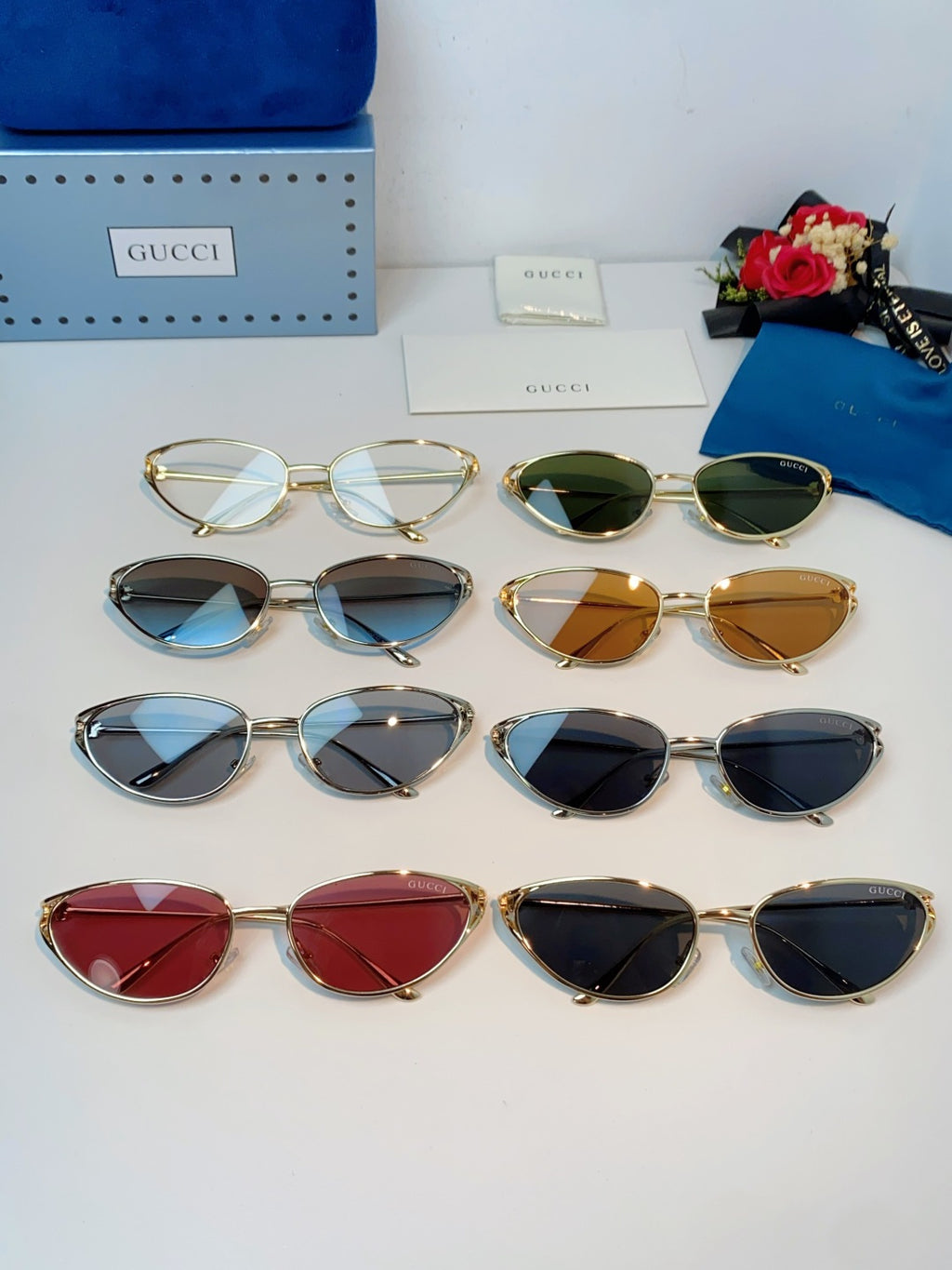 Gucci Cat-Eye Black Lens Sunglasses for Men & Women - 158193 - detail image 12
