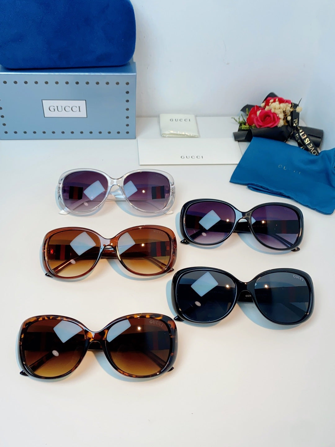 Gucci Oval Brown Lens Sunglasses for Men & Women - 158198 - detail image 12