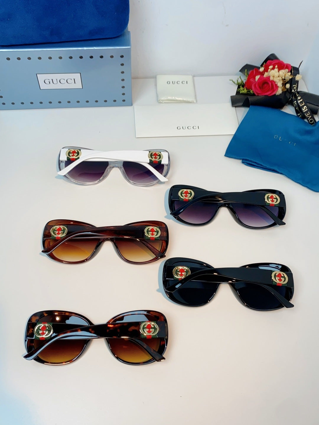 Gucci Oval Red Lens Sunglasses for Men & Women - detail image 11