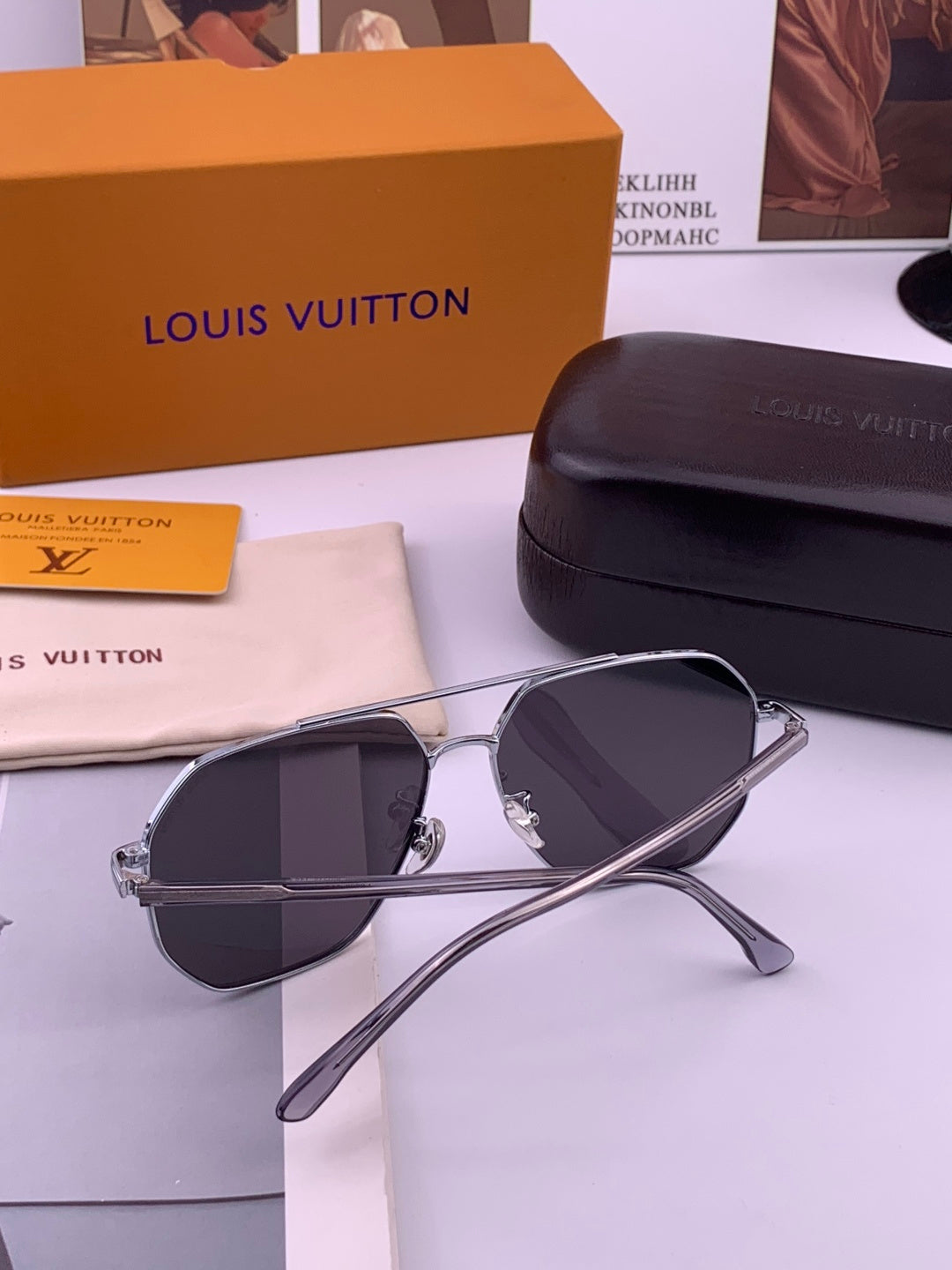 Louis Vuitton L8863 Polarized Aviator Black Lens Sunglasses for Men & - 158108 - detail image 7