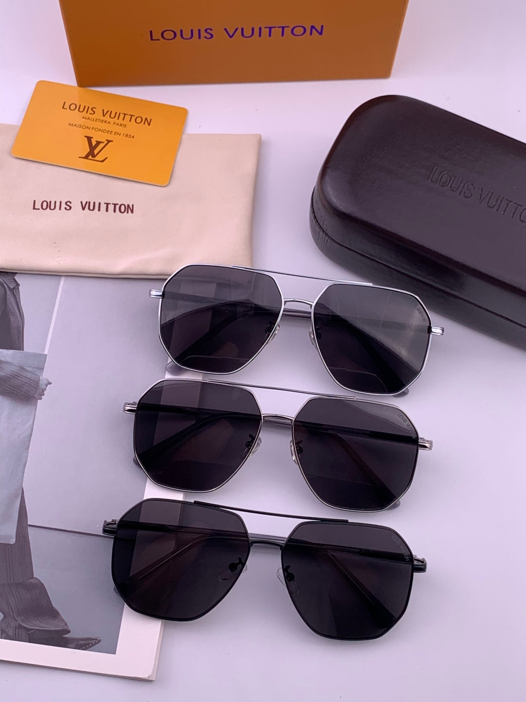 Louis Vuitton L8863 Polarized Aviator Black Lens Sunglasses for Men & - 158108 - detail image 8