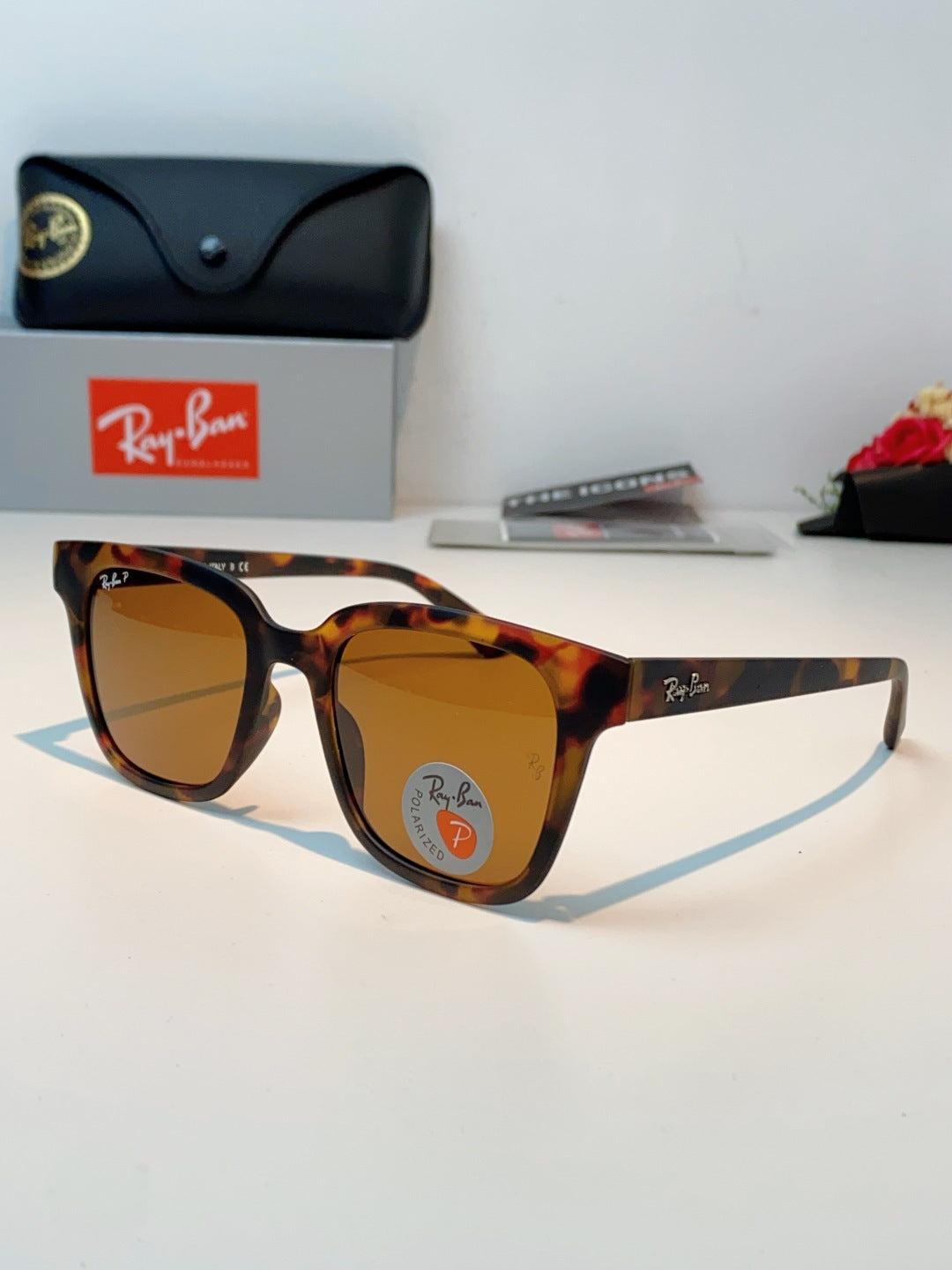Ray-Ban RB4323 Polarized Square Brown Lens Sunglasses for Men & Women - 158740