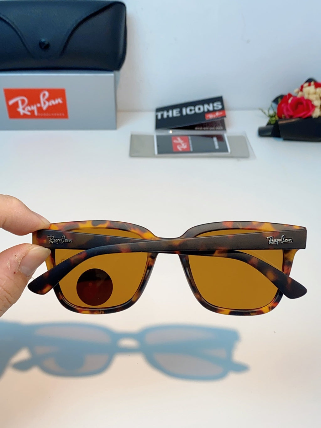 Ray-Ban RB4323 Polarized Square Brown Lens Sunglasses for Men & Women - 158740 - detail image 5